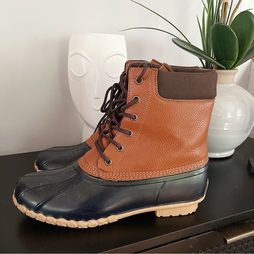 Vintage Tan And Navy Men's Boots
